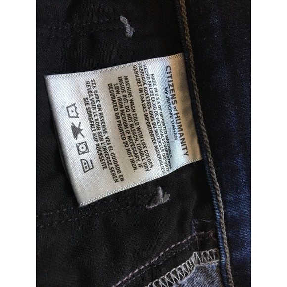 Women's Citizens of Humanity Agnes Mid Rise Slim Straight Jeans Blue 29x25 - Picture 9 of 12